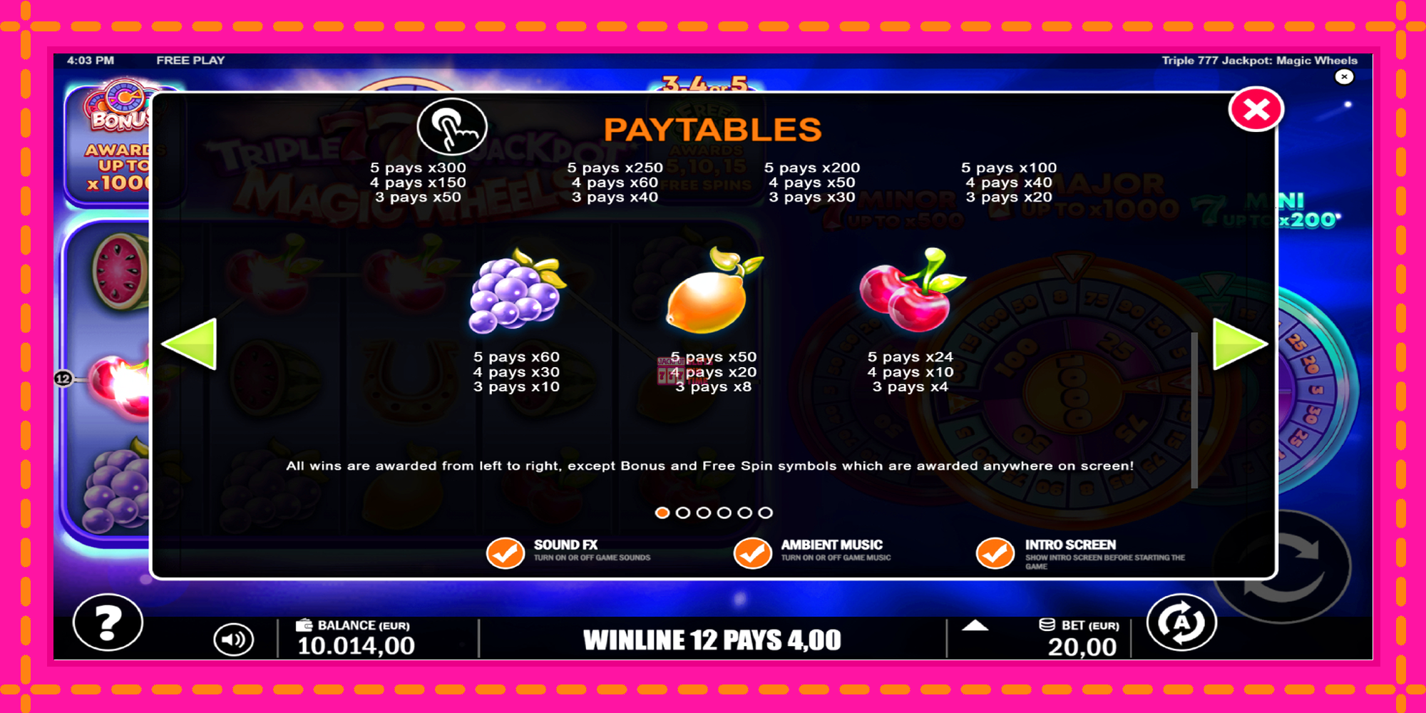 Slot machine Triple 777 Jackpot Magic Wheels gratuitamente, immagine 6