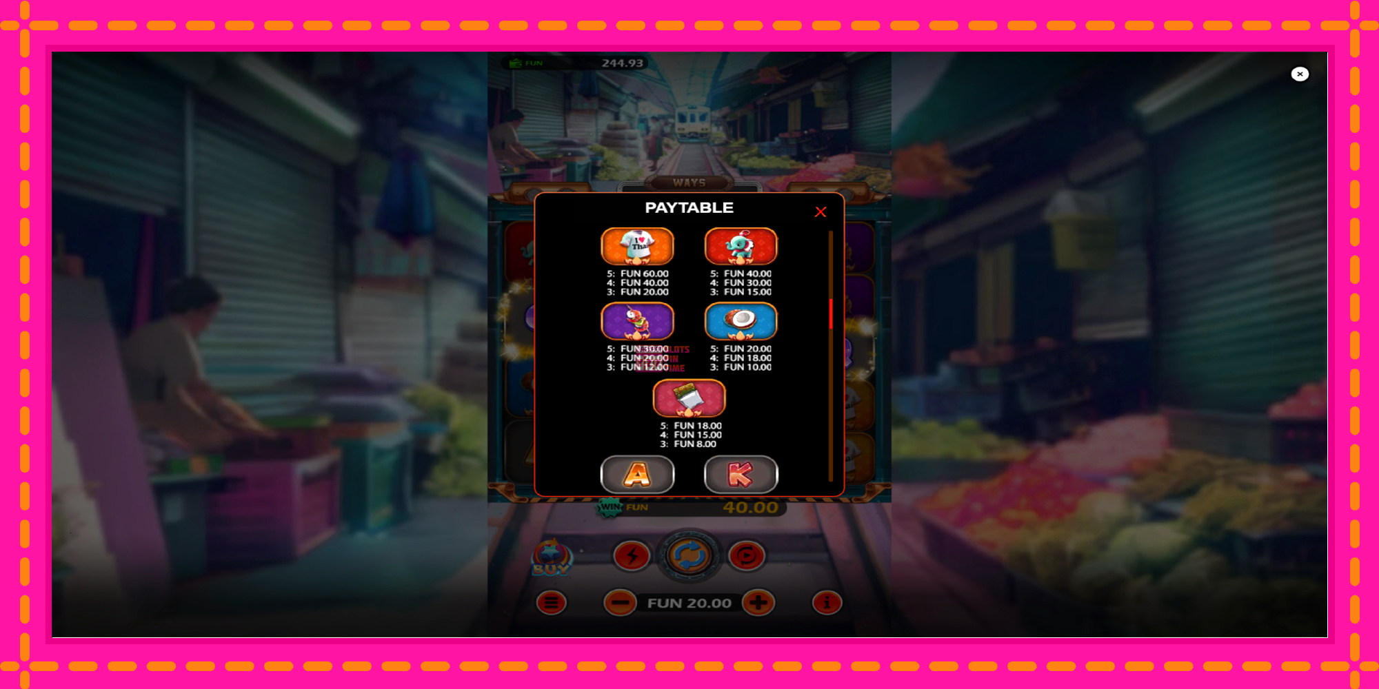 Slot machine Sawasdee Market gratuitamente, immagine 6