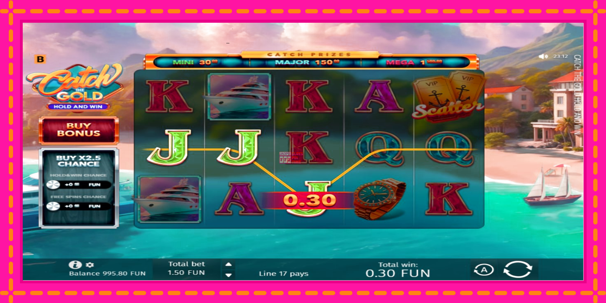 Slot machine Catch The Gold Hold and Win gratuitamente, immagine 3