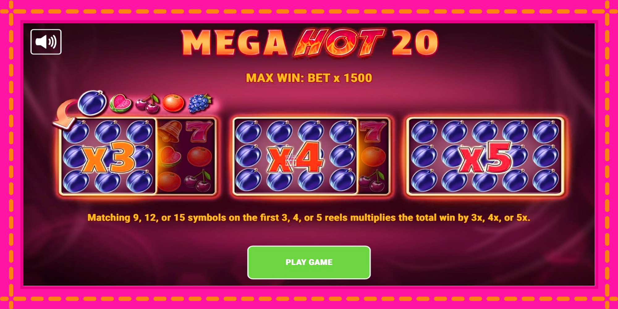 Slot machine Mega Hot 20 gratuitamente, immagine 1