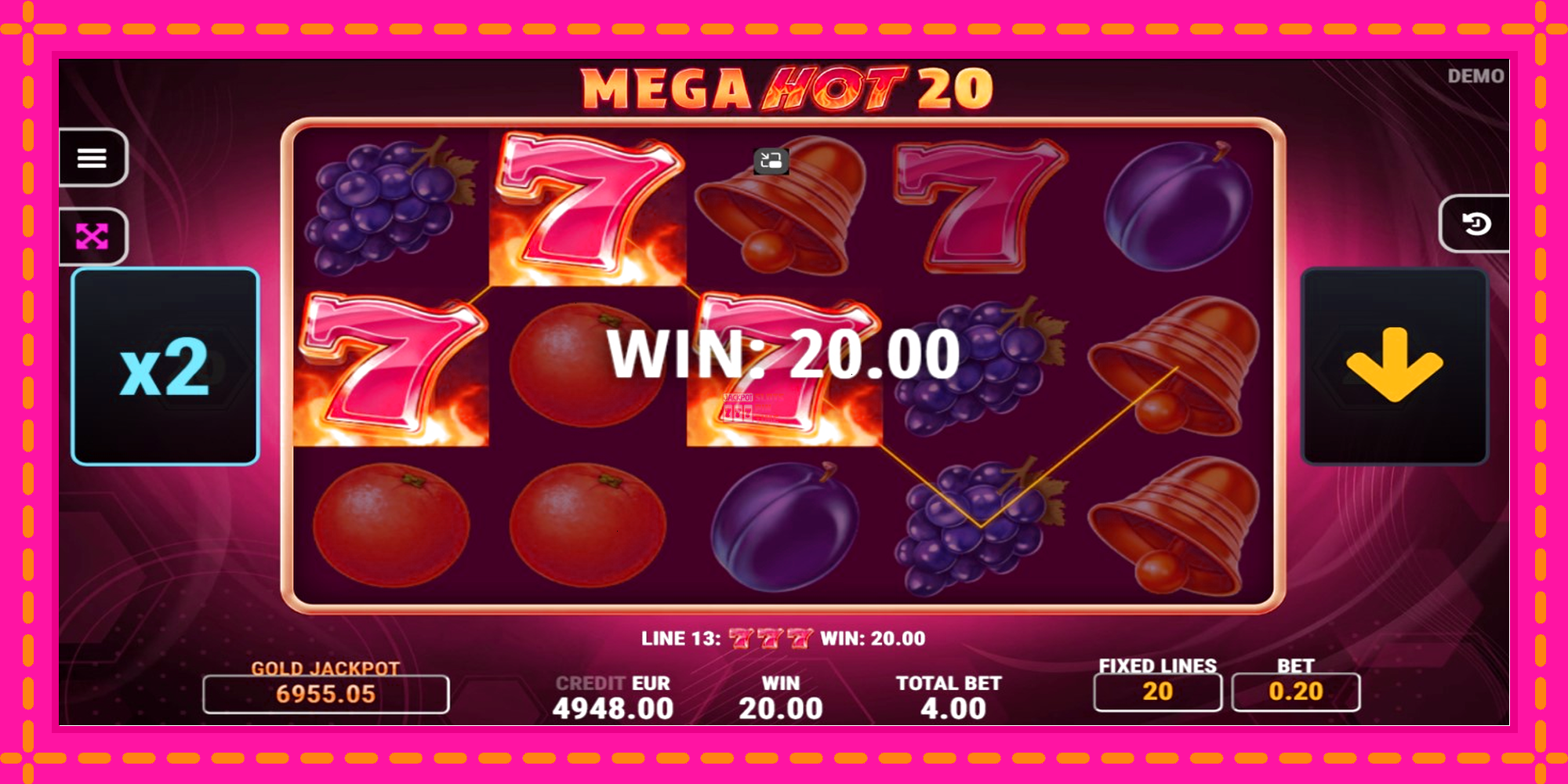 Slot machine Mega Hot 20 gratuitamente, immagine 3