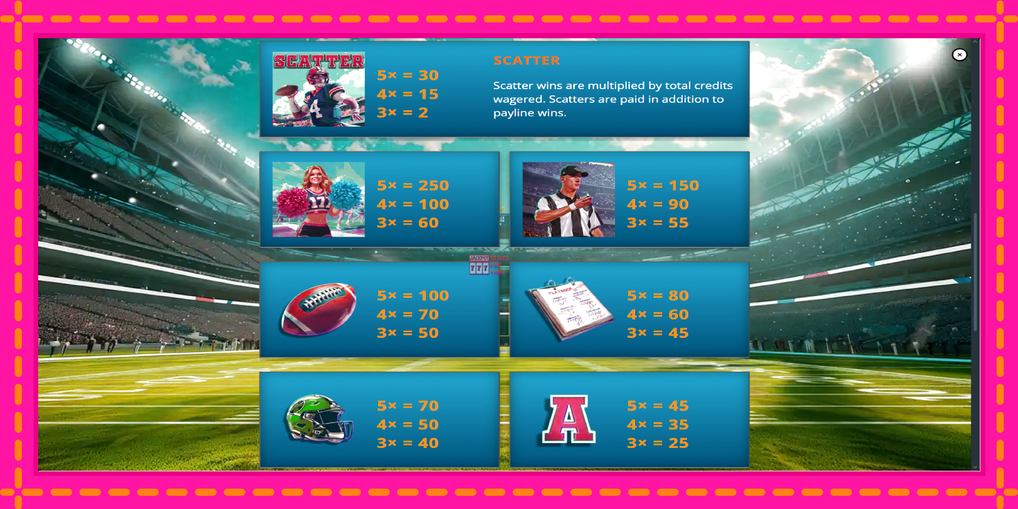 Slot machine Legends of Football gratuitamente, immagine 6