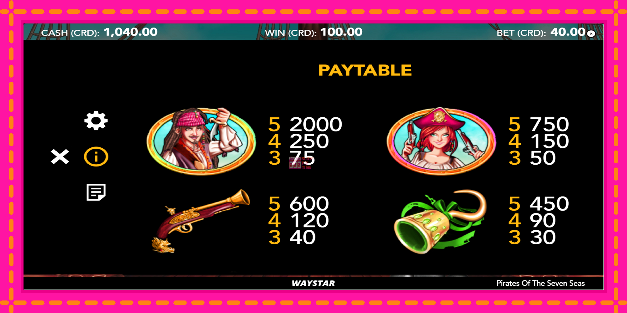 Slot machine Pirates of the Seven Seas gratuitamente, immagine 5