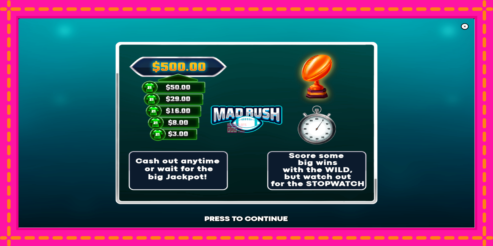 Slot machine Mad Rush gratuitamente, immagine 1