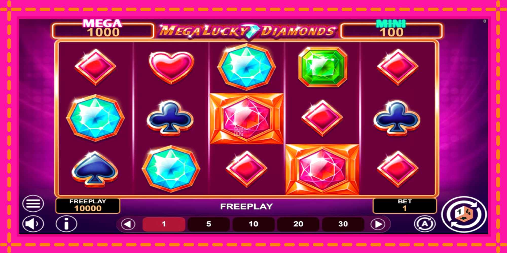 Slot machine Mega Lucky Diamonds Hold & Win gratuitamente, immagine 1