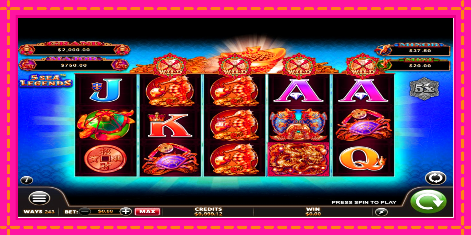 Slot machine Fu Lai Cai Lai 5 Sea Legends gratuitamente, immagine 2