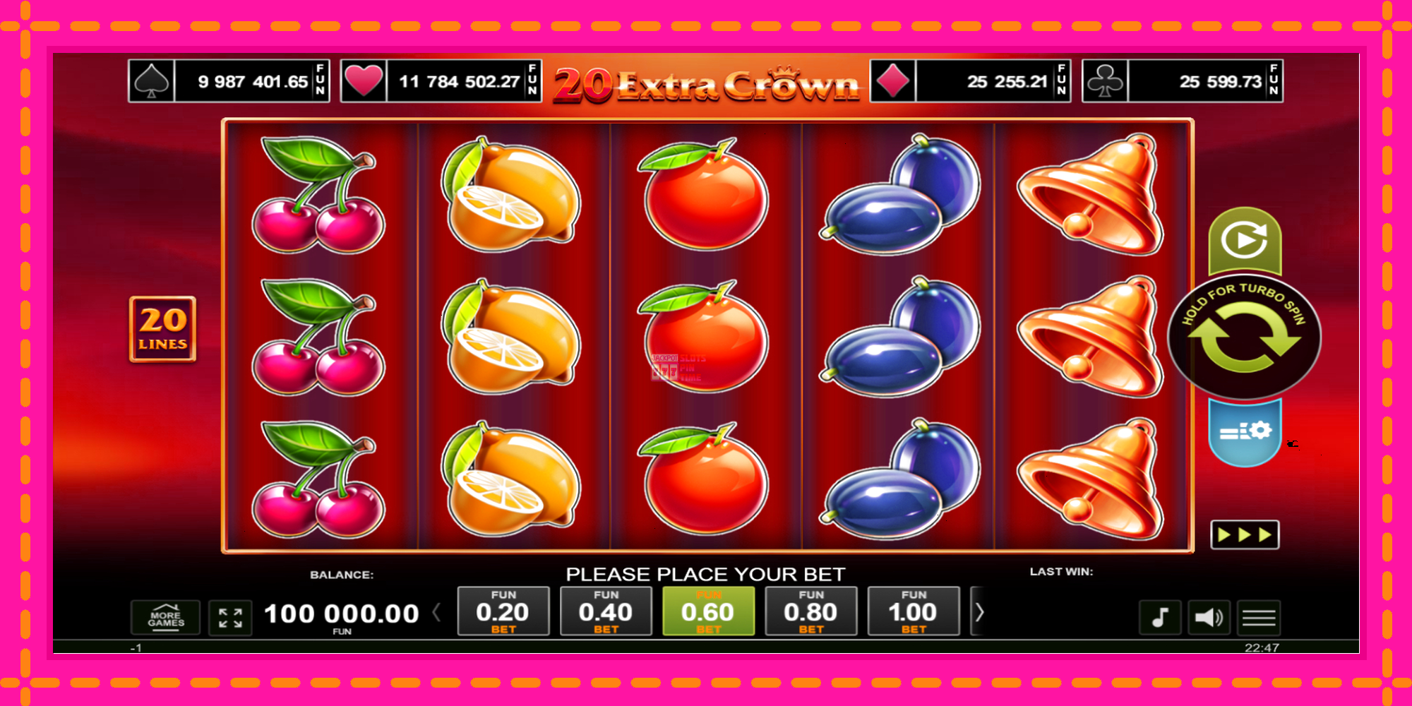 Slot machine 20 Extra Crown gratuitamente, immagine 1