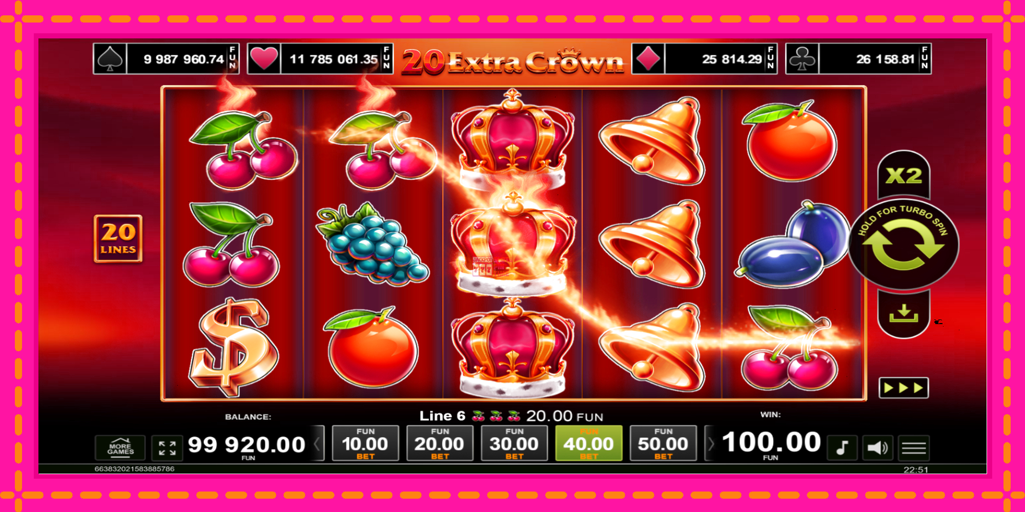 Slot machine 20 Extra Crown gratuitamente, immagine 2