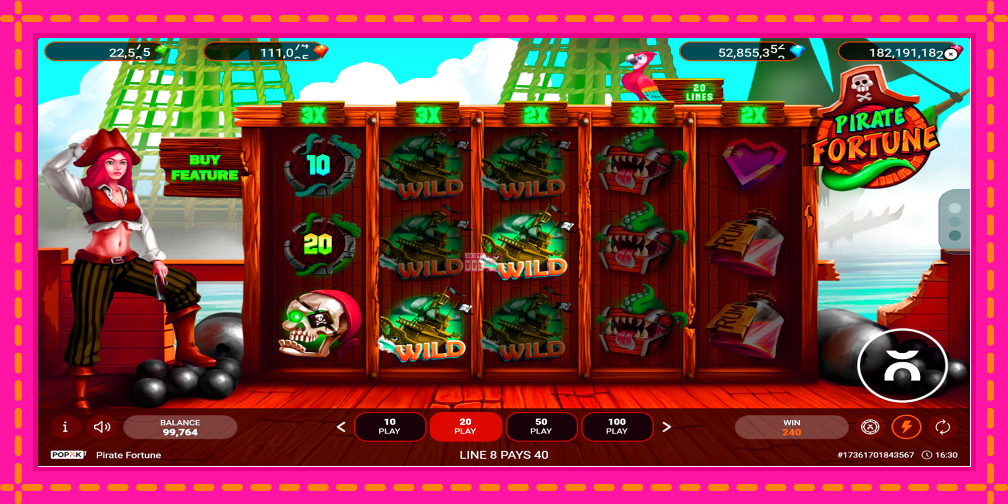 Slot machine Pirate Fortune gratuitamente, immagine 3