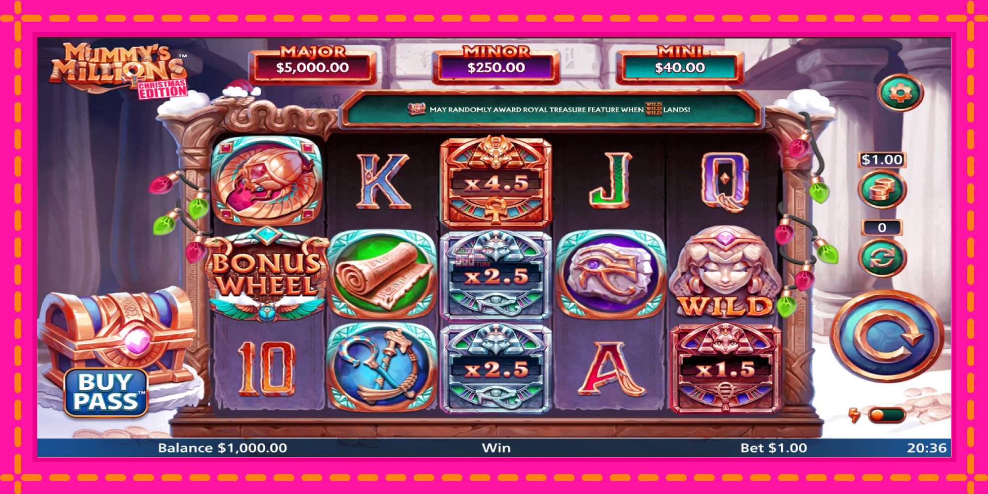 Slot machine Mummys Millions gratuitamente, immagine 1