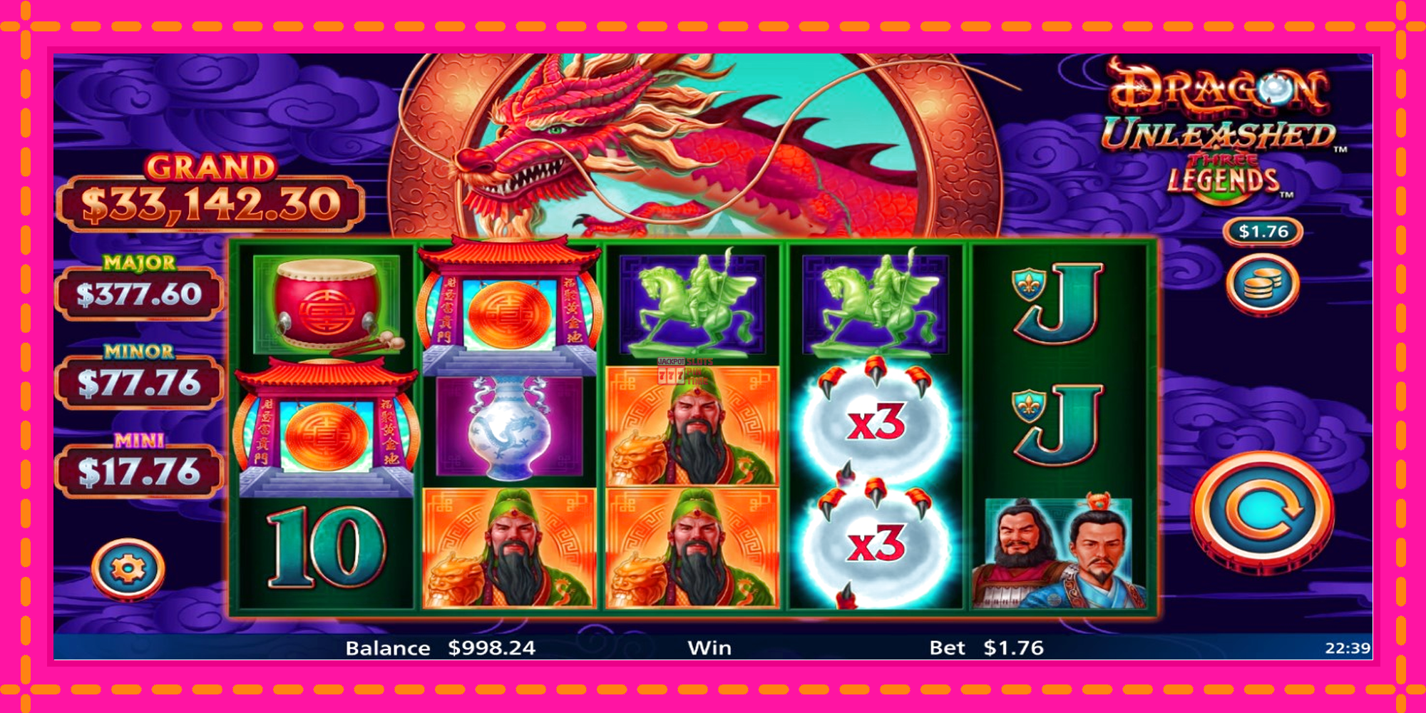 Slot machine Dragon Unleashed - Three Legends gratuitamente, immagine 2