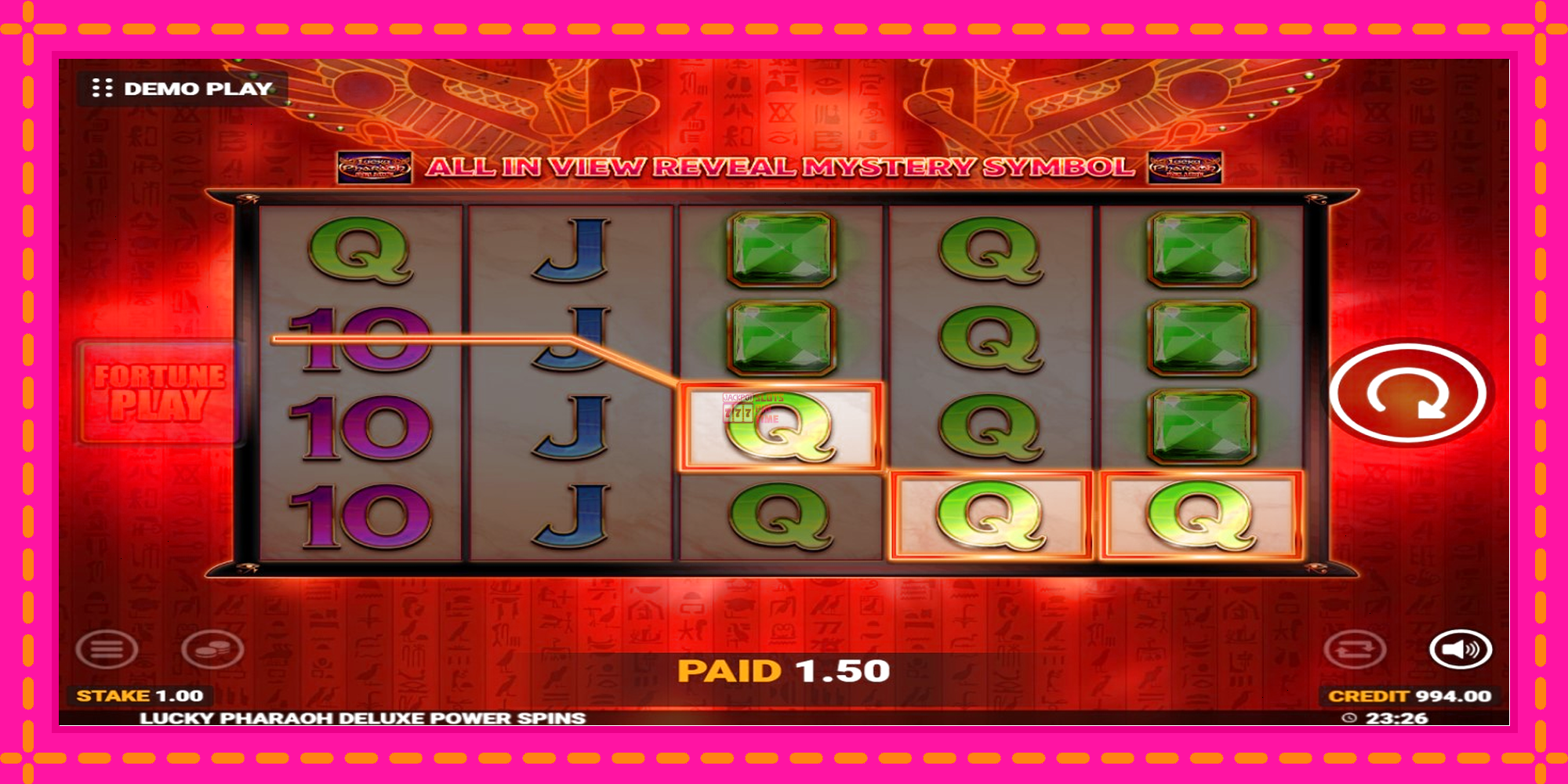 Slot machine Lucky Pharaoh Deluxe Fortune Play gratuitamente, immagine 3