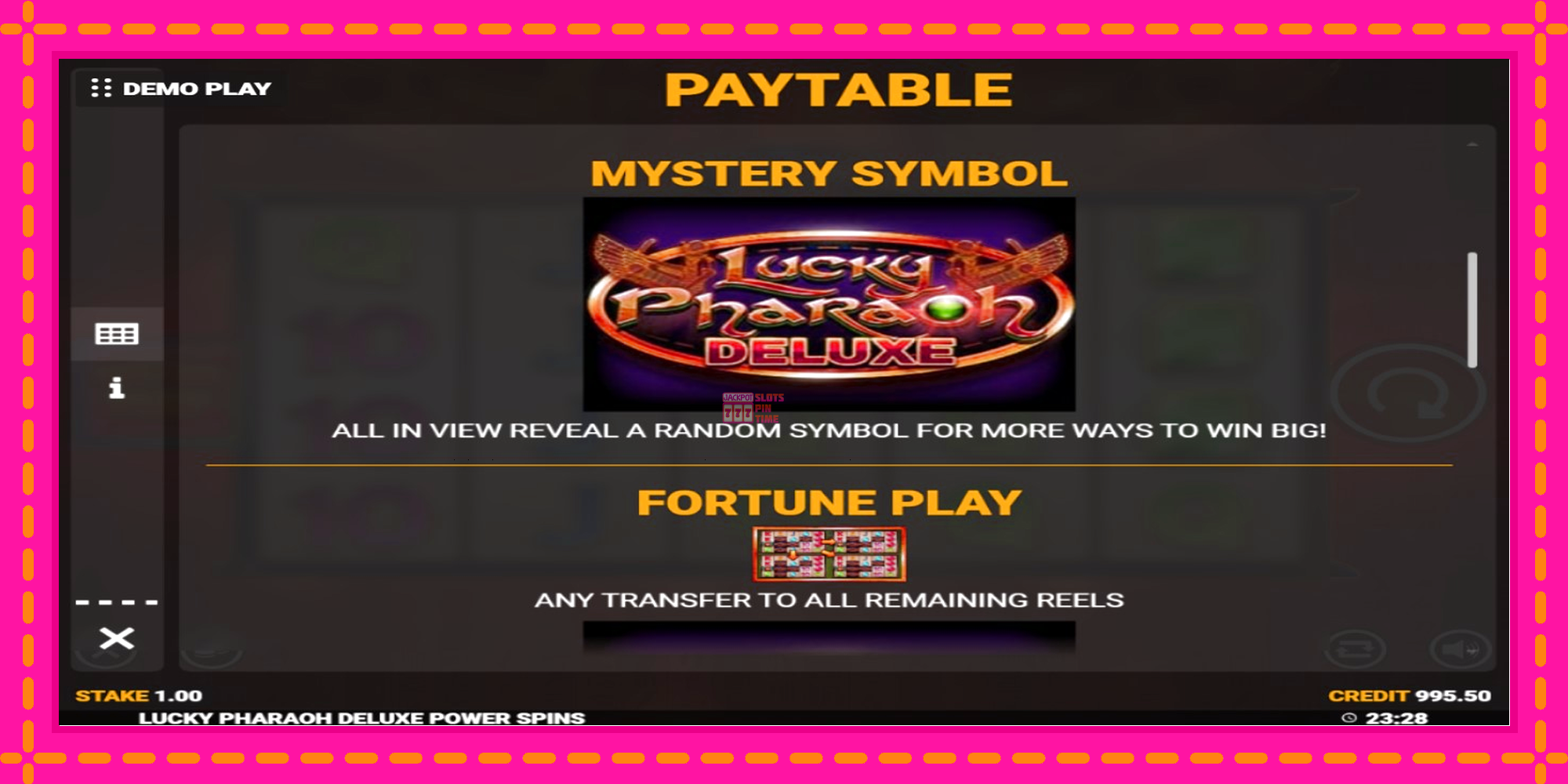 Slot machine Lucky Pharaoh Deluxe Fortune Play gratuitamente, immagine 5