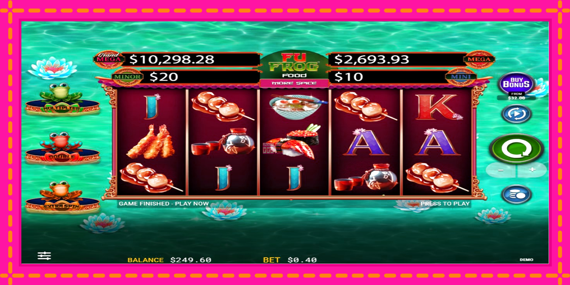 Slot machine Fu Frog Food gratuitamente, immagine 2