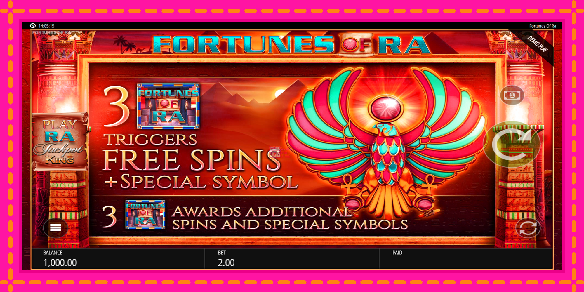 Slot machine Fortunes of Ra gratuitamente, immagine 2