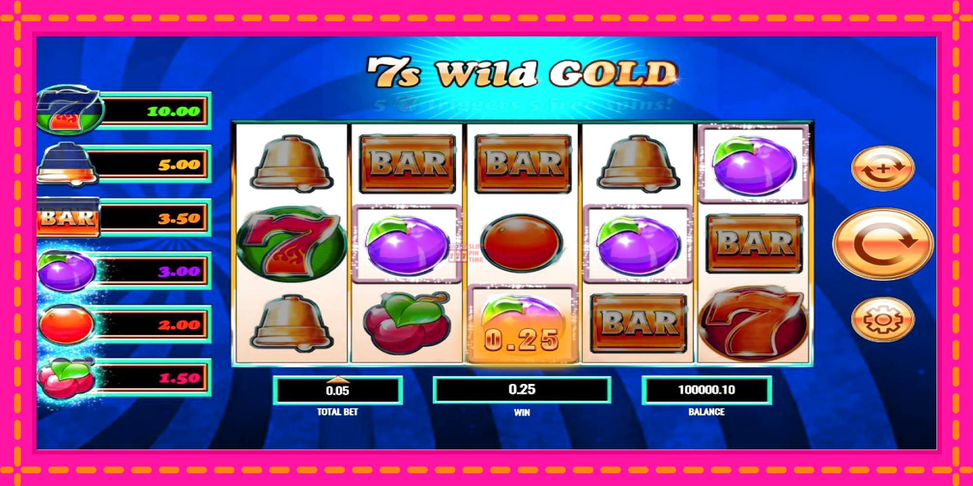 Slot machine 7s Wild Gold gratuitamente, immagine 2