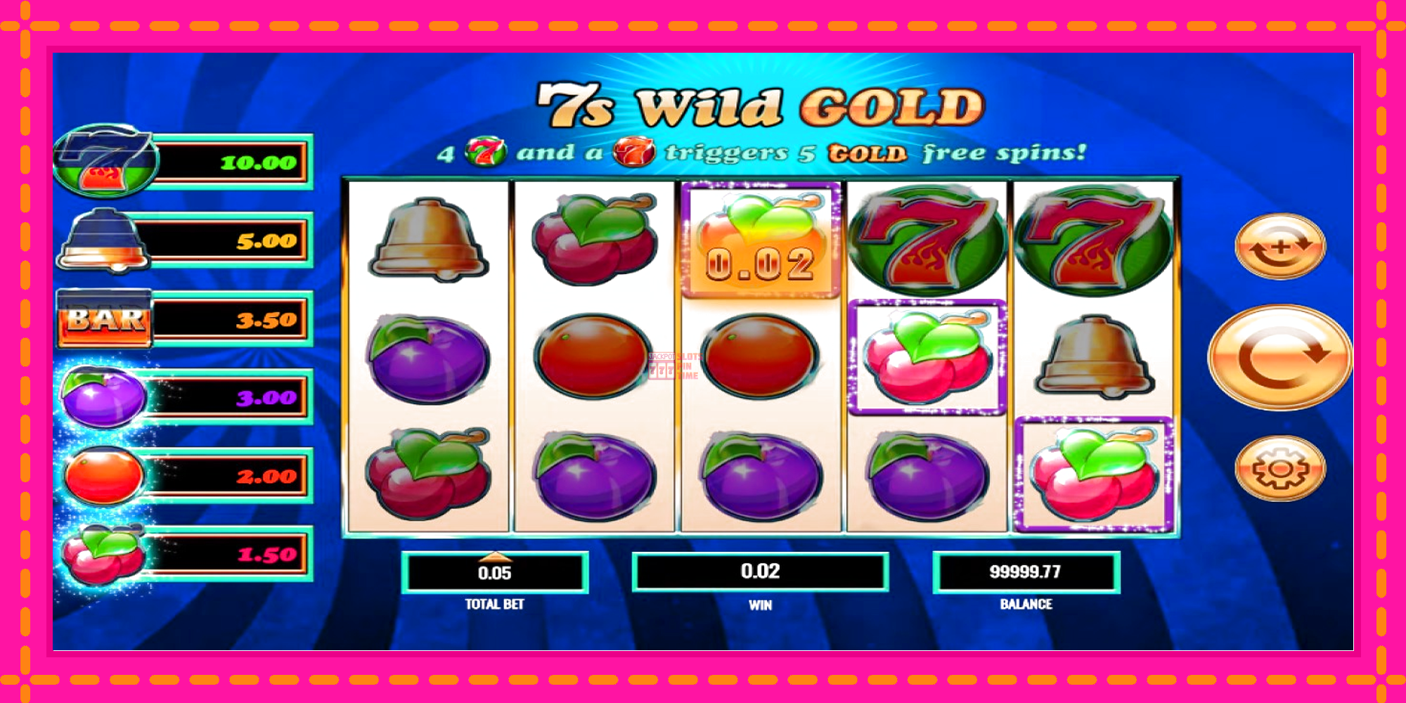 Slot machine 7s Wild Gold gratuitamente, immagine 3