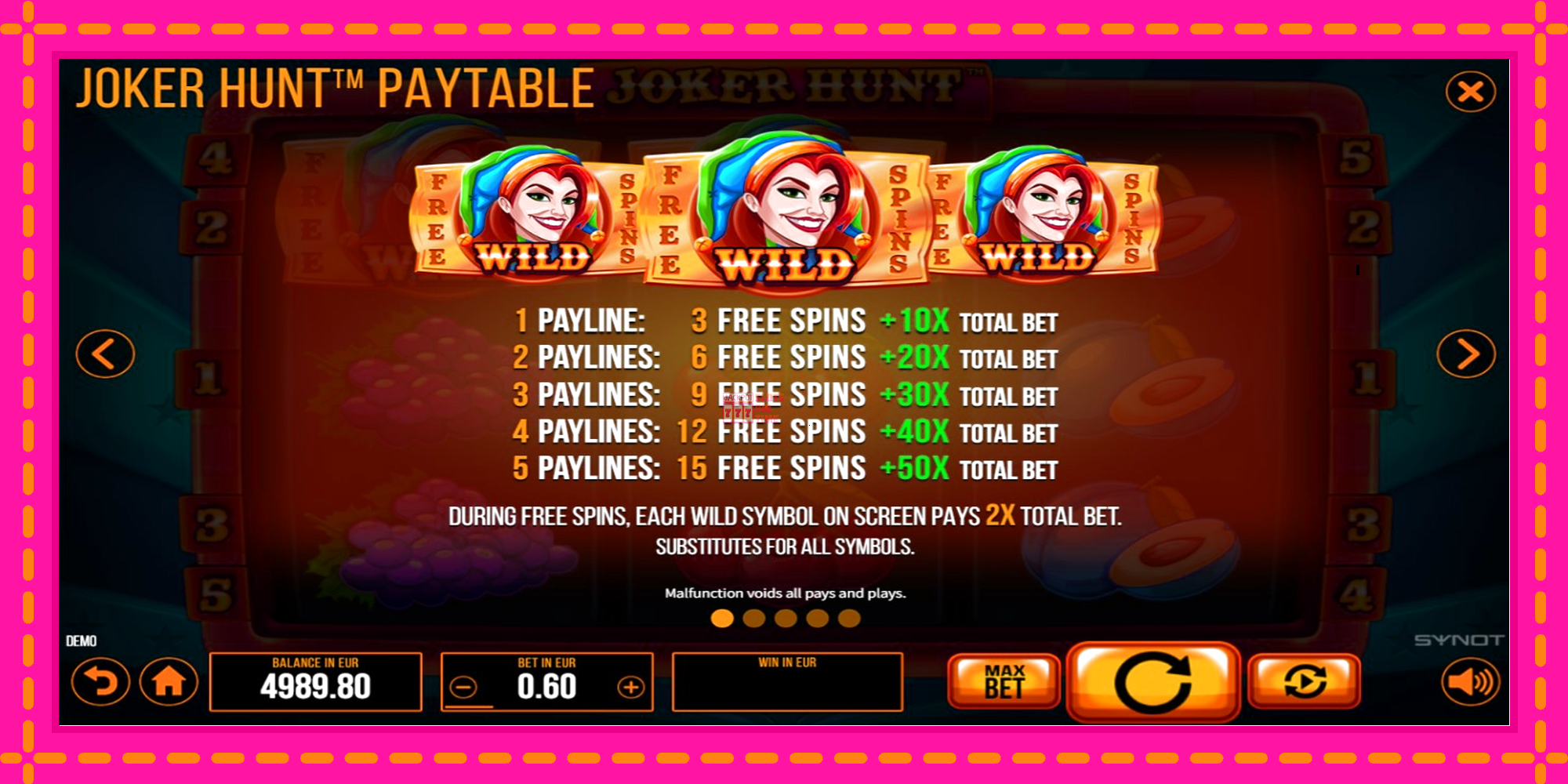 Slot machine Joker Hunt gratuitamente, immagine 5