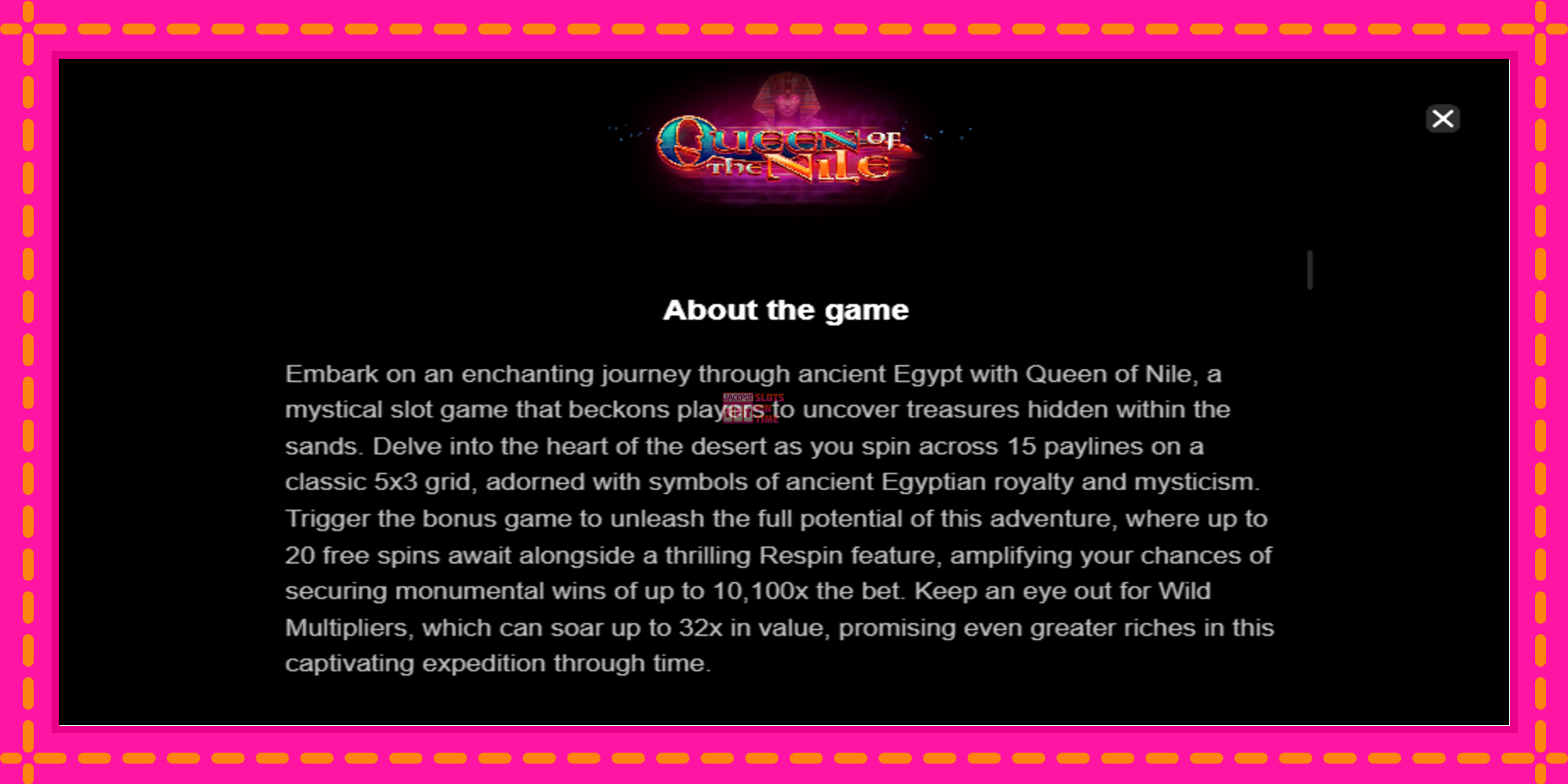 Slot machine Queen of the Nile gratuitamente, immagine 4