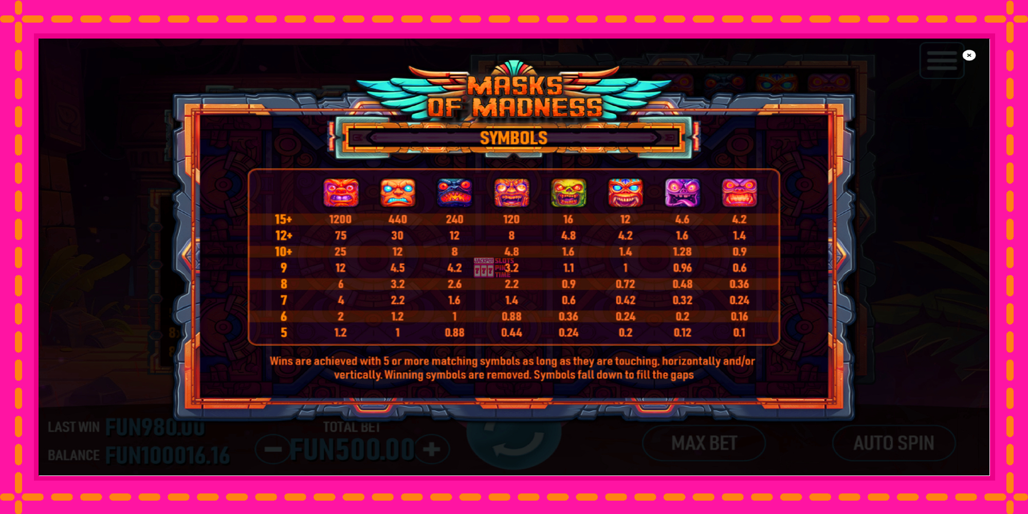 Slot machine Masks of Madness gratuitamente, immagine 5