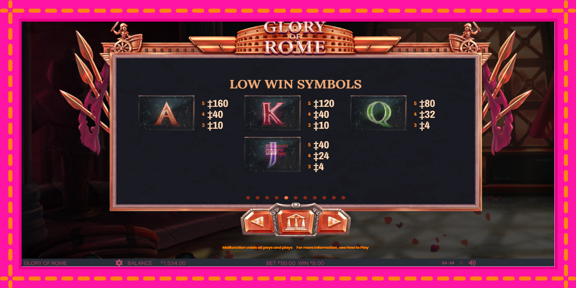 Slot machine Glory of Rome gratuitamente, immagine 6