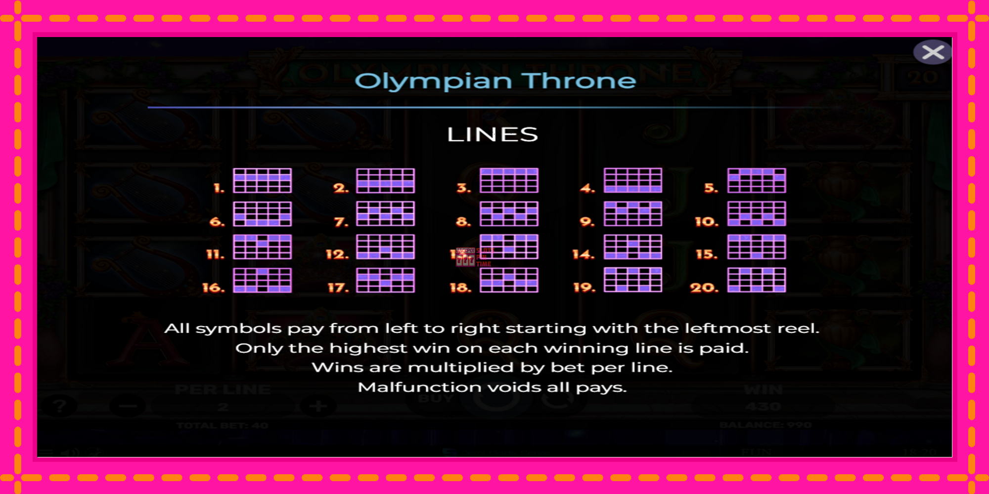 Slot machine Olympian Throne gratuitamente, immagine 4