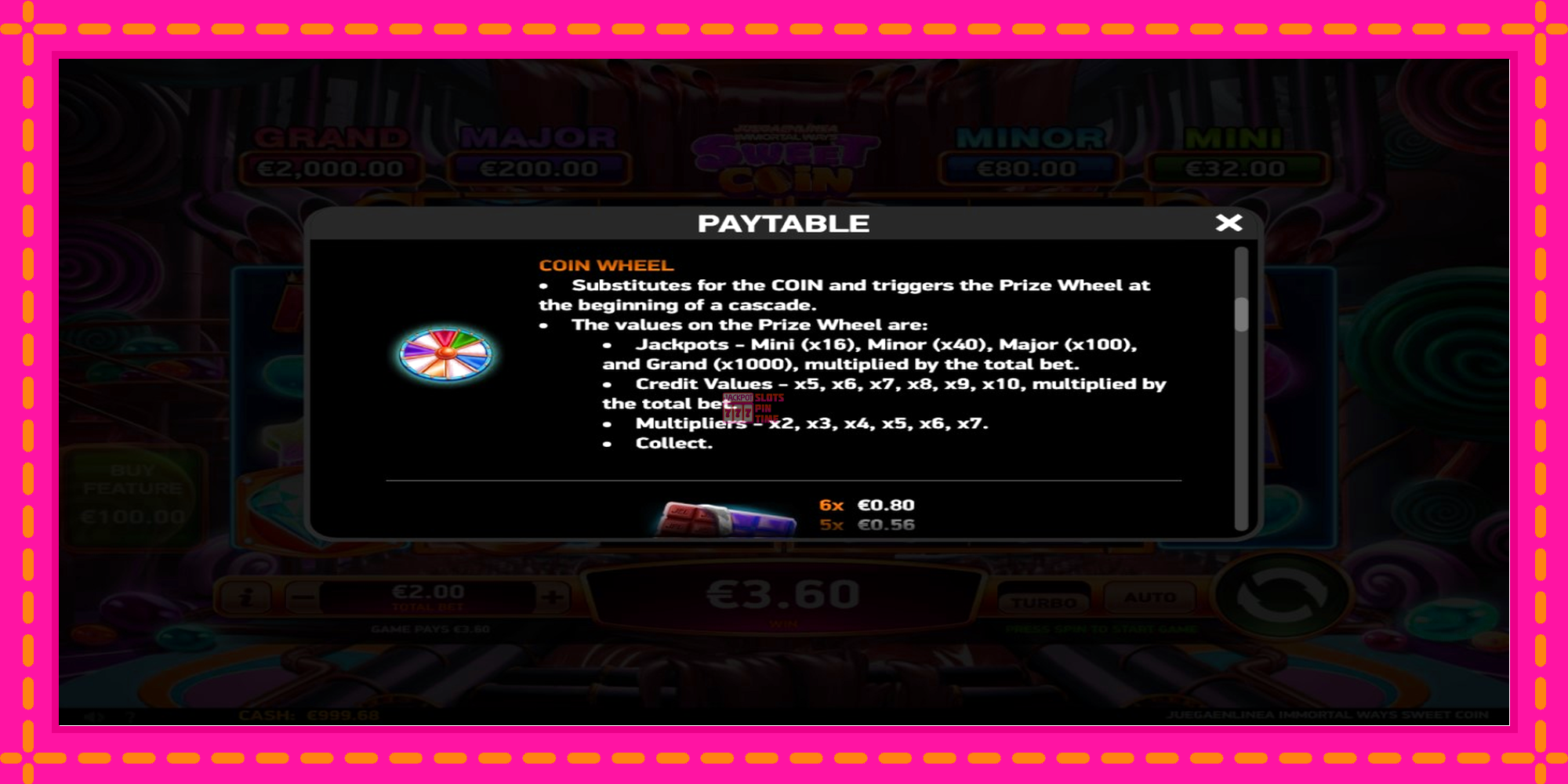 Slot machine JuegaenLinea Immortal Ways Sweet Coin gratuitamente, immagine 5