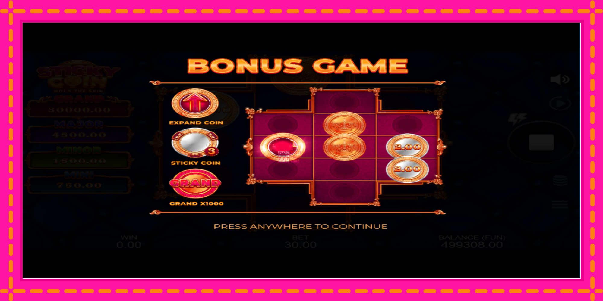 Slot machine Sticky Coin: Hold the Spin gratuitamente, immagine 3