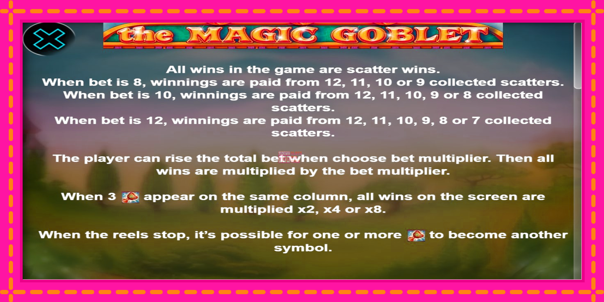 Slot machine The Magic Goblet gratuitamente, immagine 4