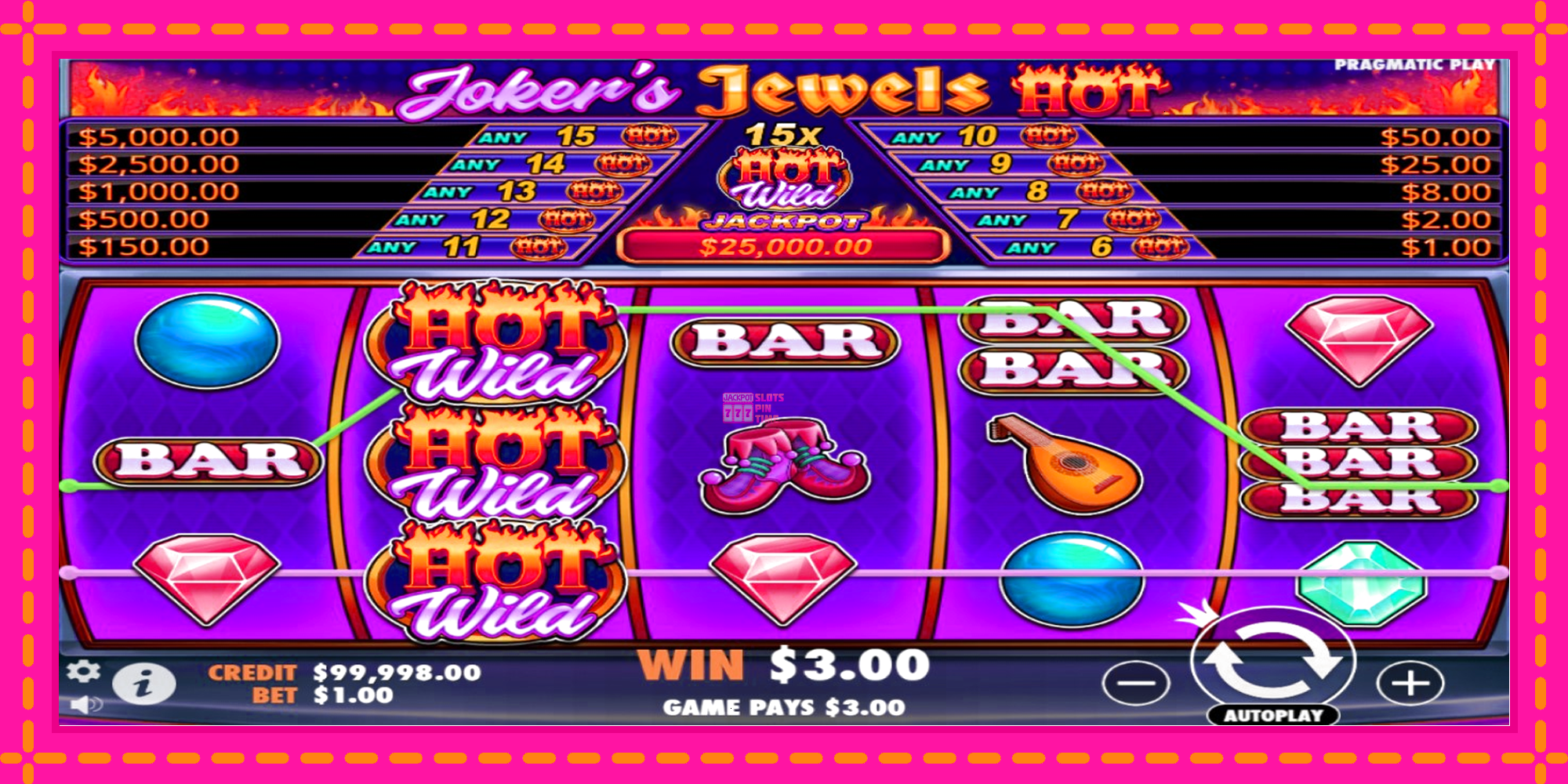 Slot machine Jokers Jewels Hot gratuitamente, immagine 2