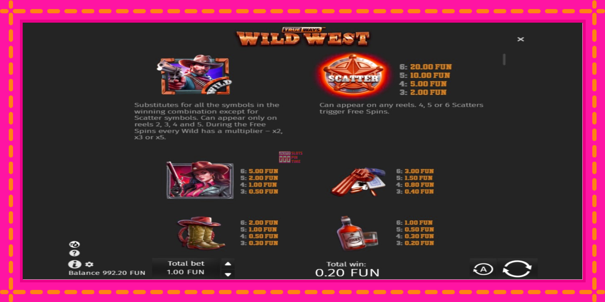 Slot machine Wild West Trueways gratuitamente, immagine 4