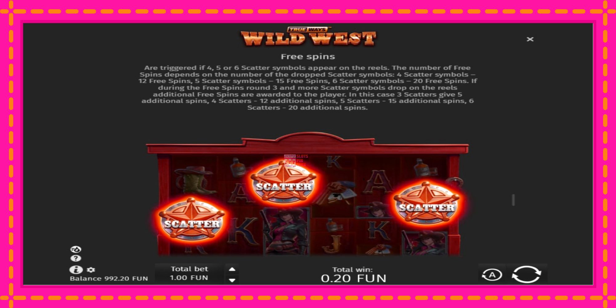 Slot machine Wild West Trueways gratuitamente, immagine 7