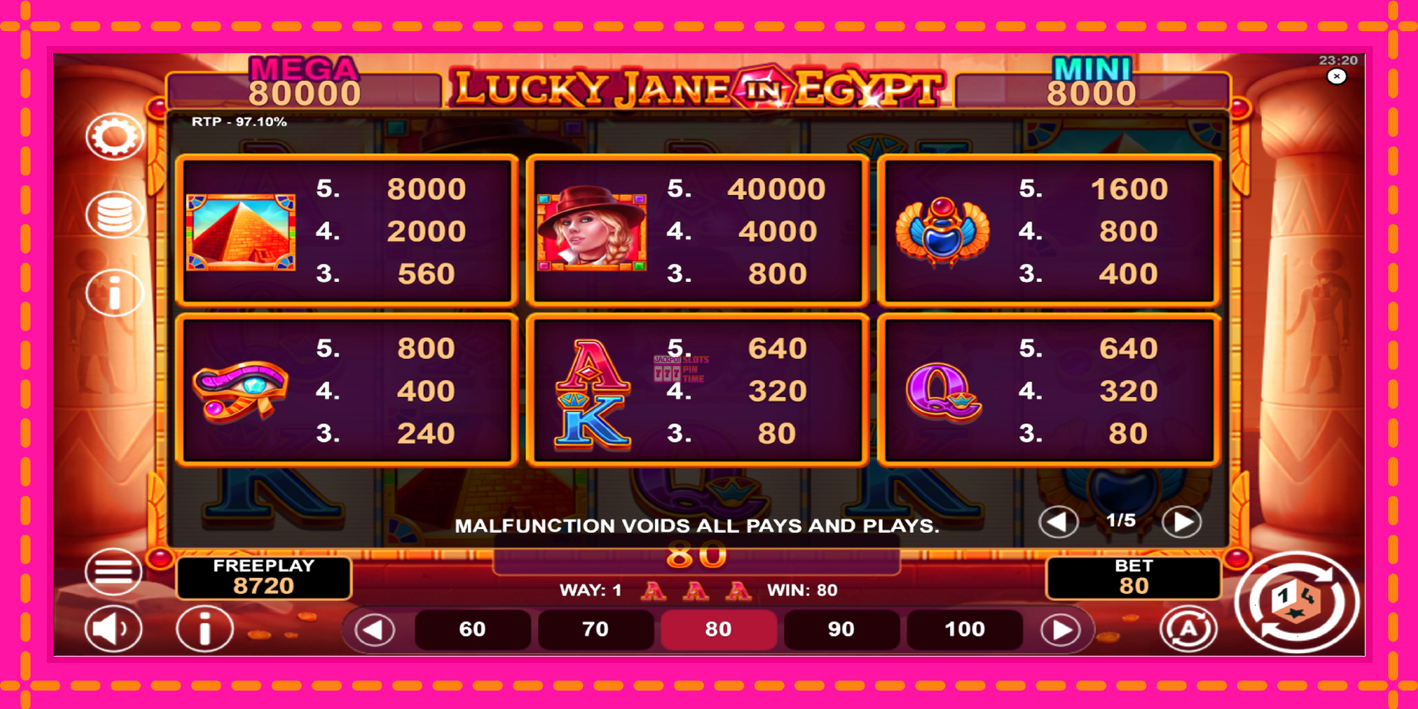 Slot machine Lucky Jane in Egypt Hold & Win gratuitamente, immagine 5