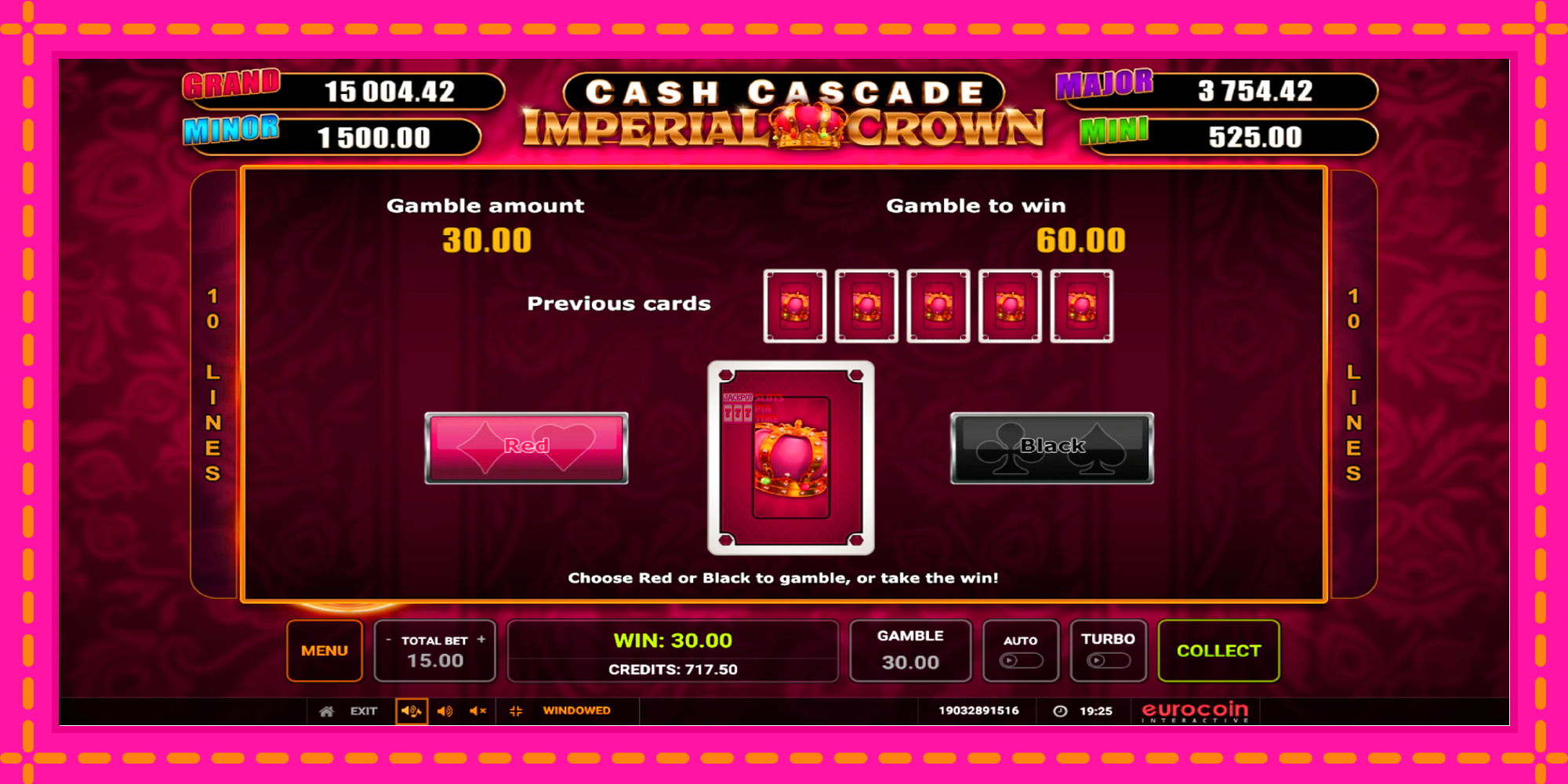 Slot machine Cash Cascade Imperial Crown gratuitamente, immagine 4