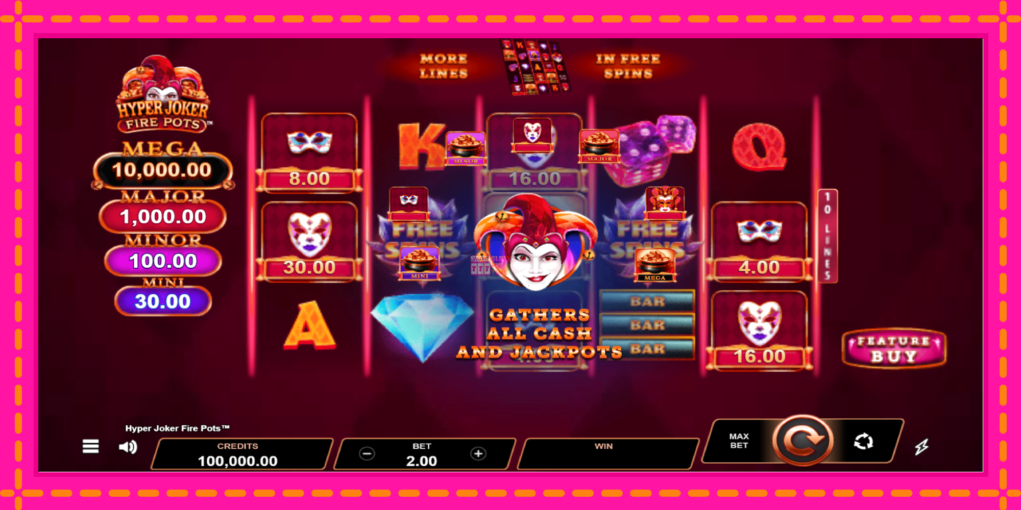 Slot machine Hyper Joker Fire Pots gratuitamente, immagine 1