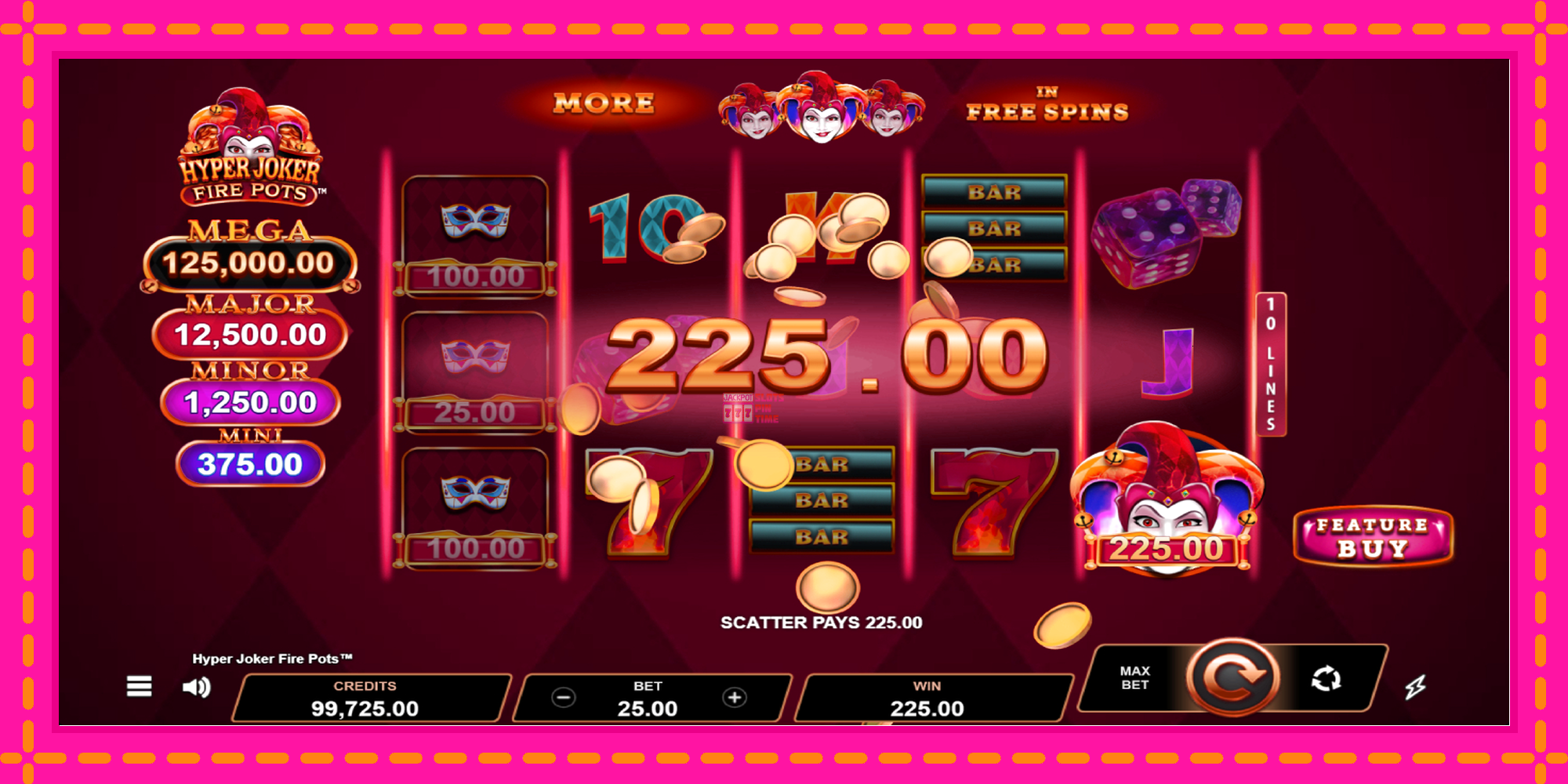 Slot machine Hyper Joker Fire Pots gratuitamente, immagine 3