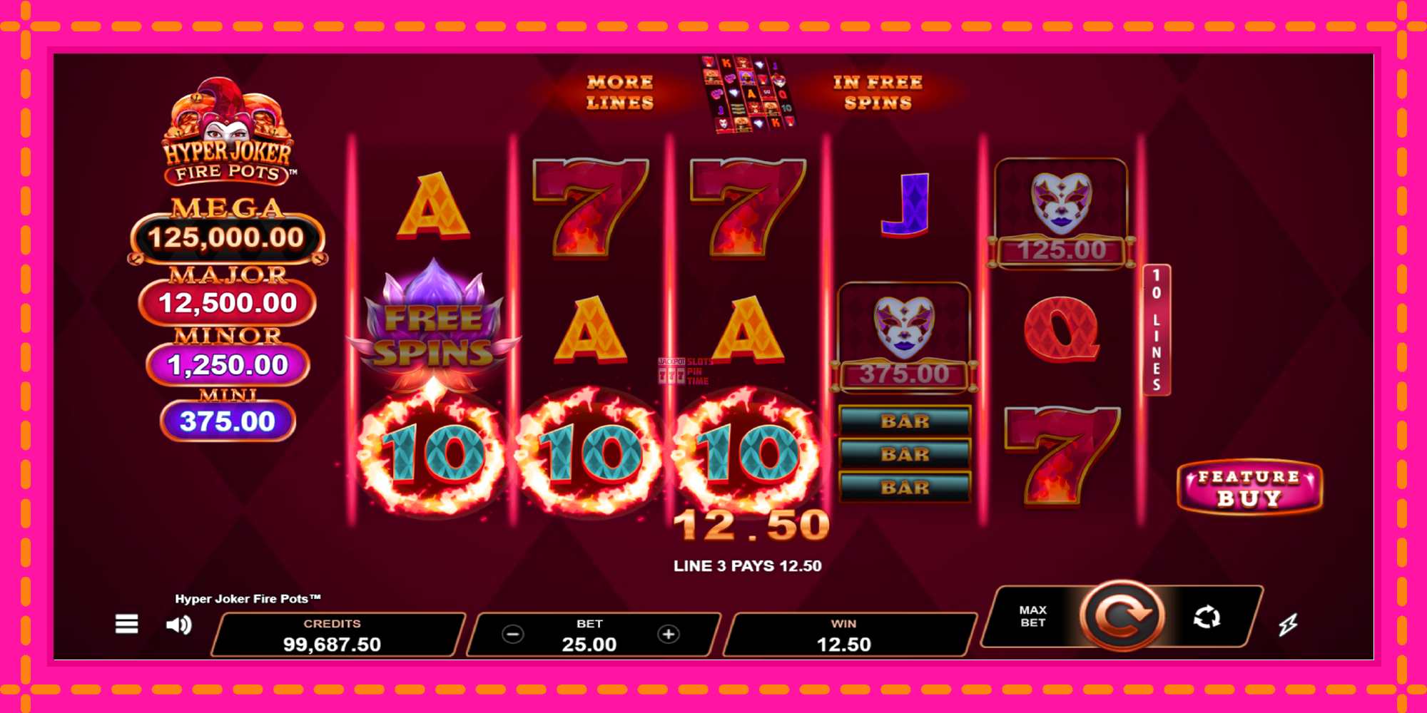 Slot machine Hyper Joker Fire Pots gratuitamente, immagine 4