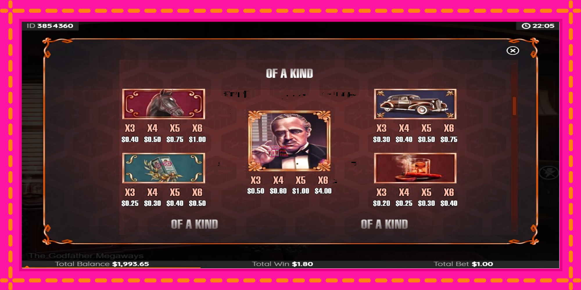 Slot machine The Godfather Megaways gratuitamente, immagine 5