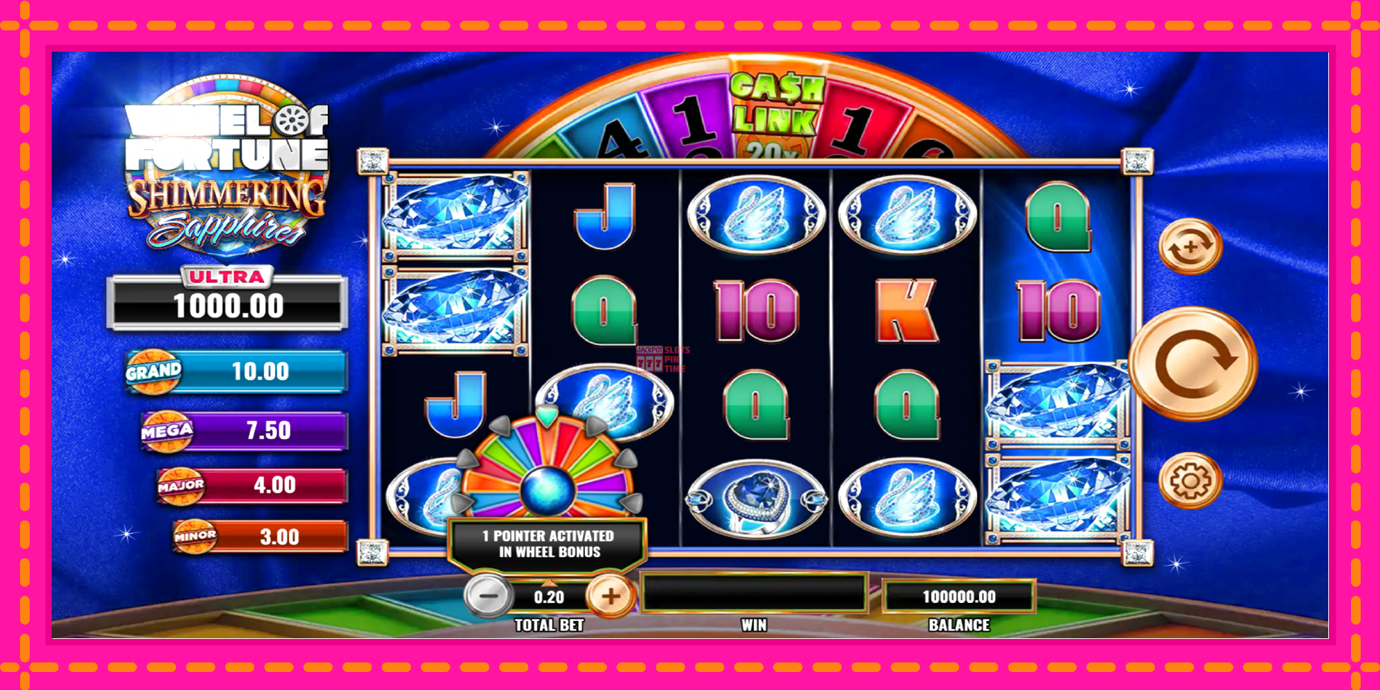 Slot machine Wheel of Fortune Shimmering Sapphires gratuitamente, immagine 2