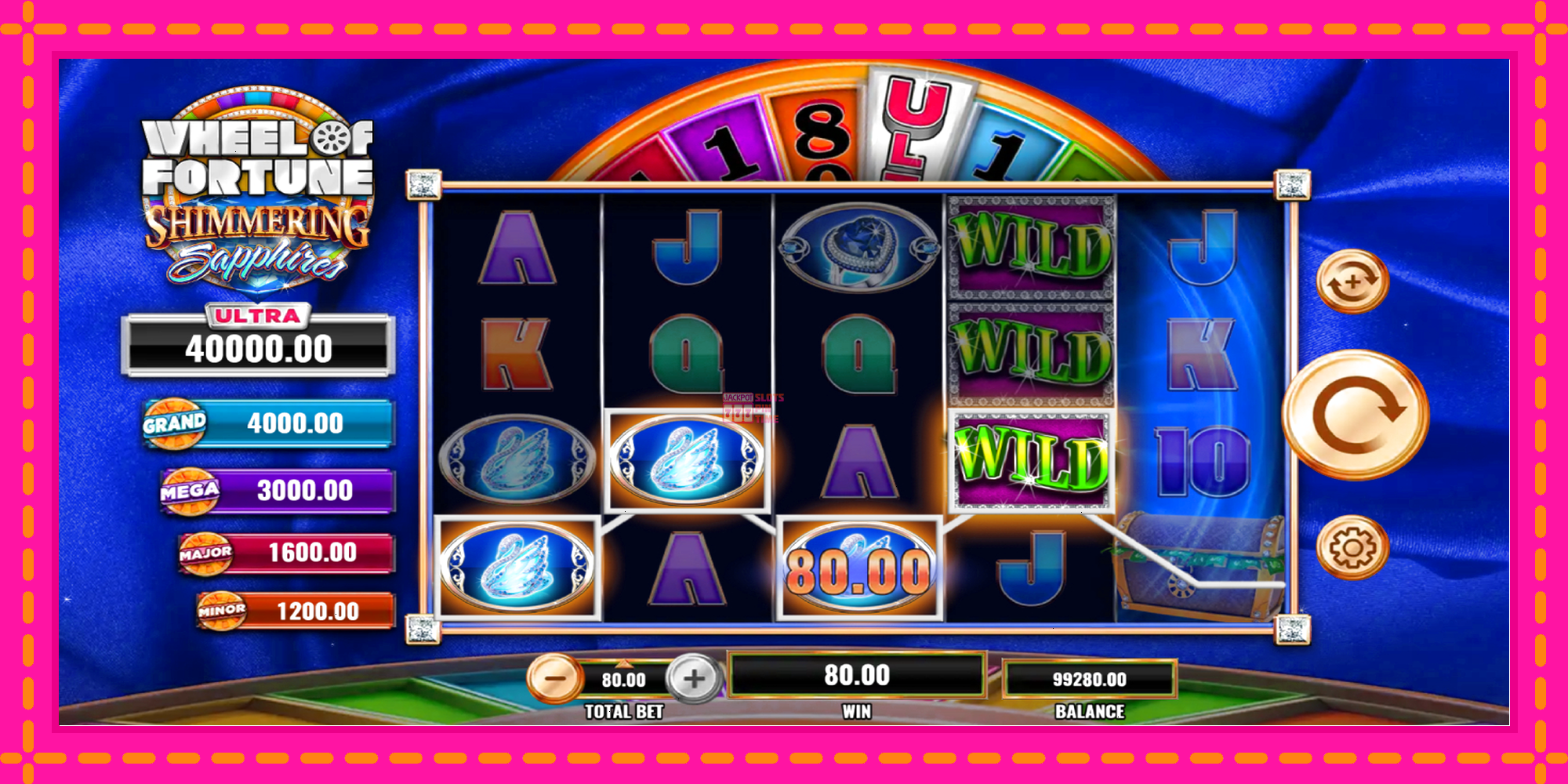 Slot machine Wheel of Fortune Shimmering Sapphires gratuitamente, immagine 3