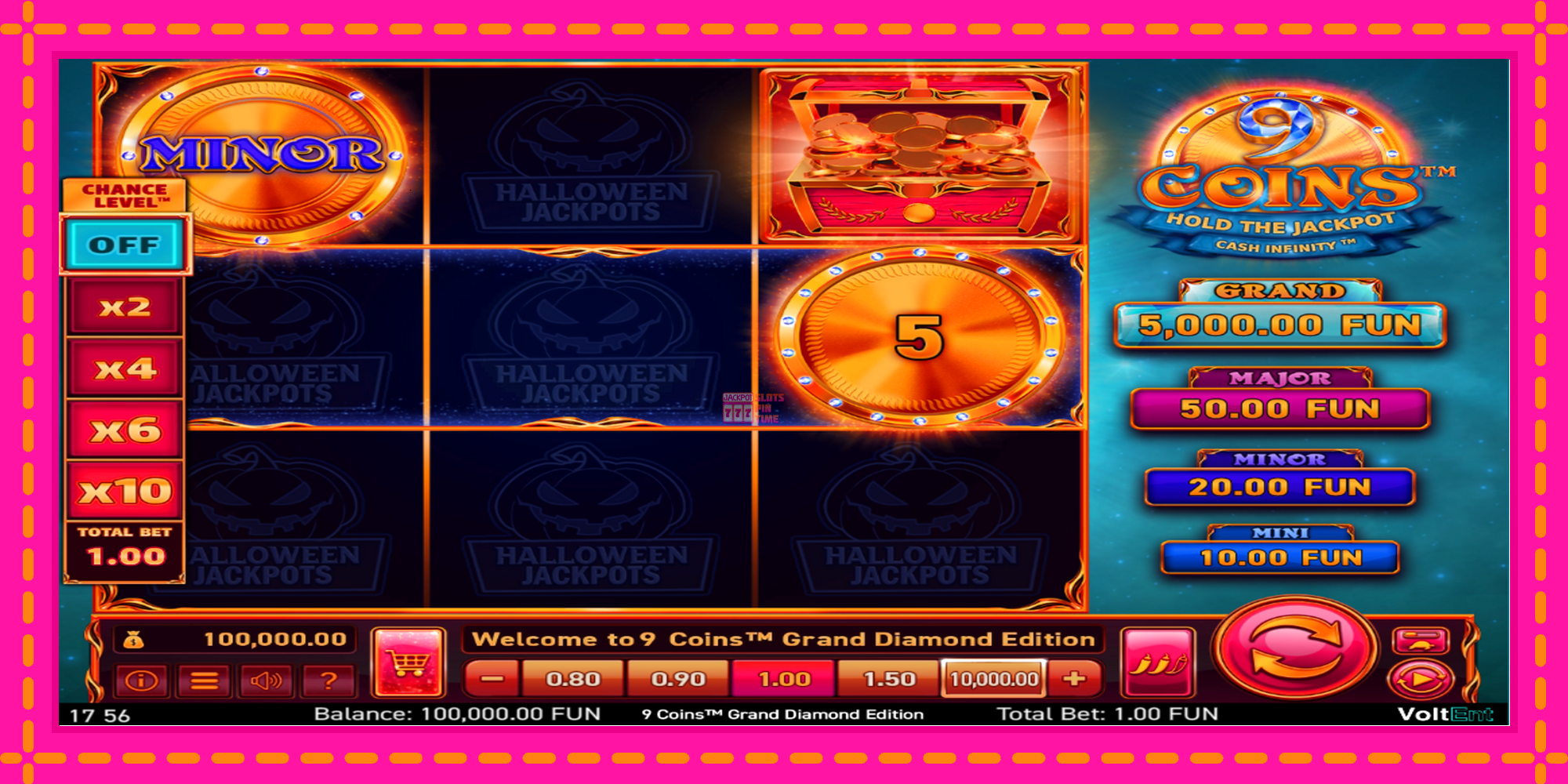 Slot machine 9 Coins Grand Diamond Edition Halloween Jackpots gratuitamente, immagine 2