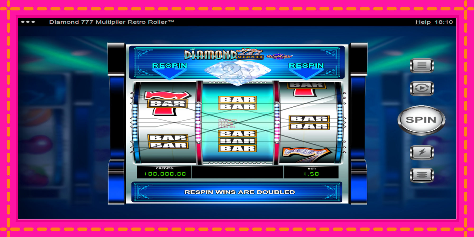 Slot machine Diamond 777 Multiplier Retro Roller gratuitamente, immagine 2