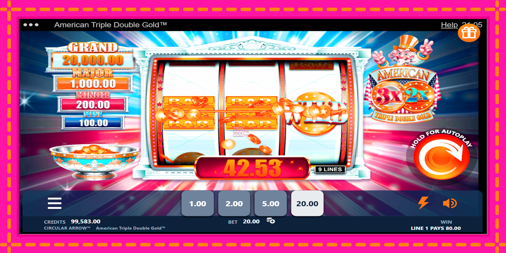 Slot machine American Triple Double Gold gratuitamente, immagine 3