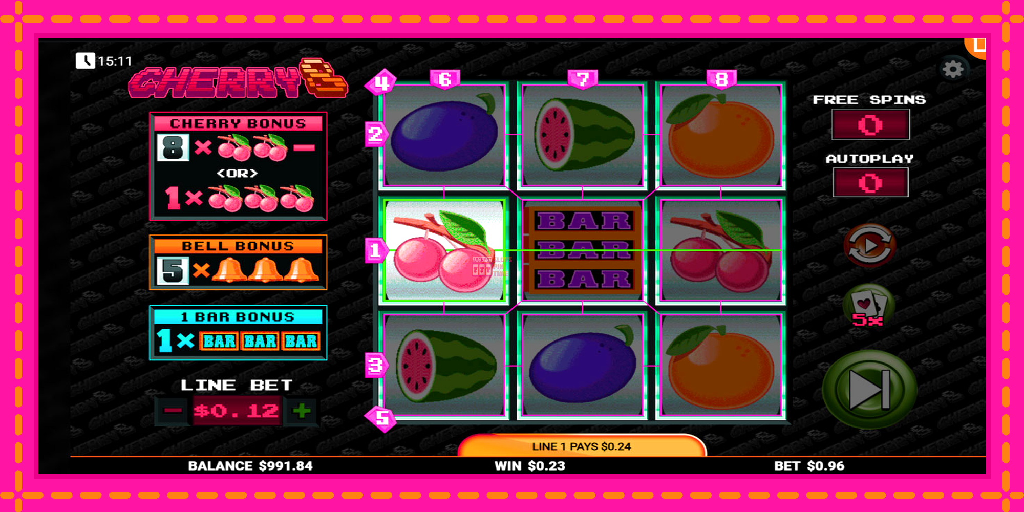 Slot machine Cherry8 gratuitamente, immagine 3