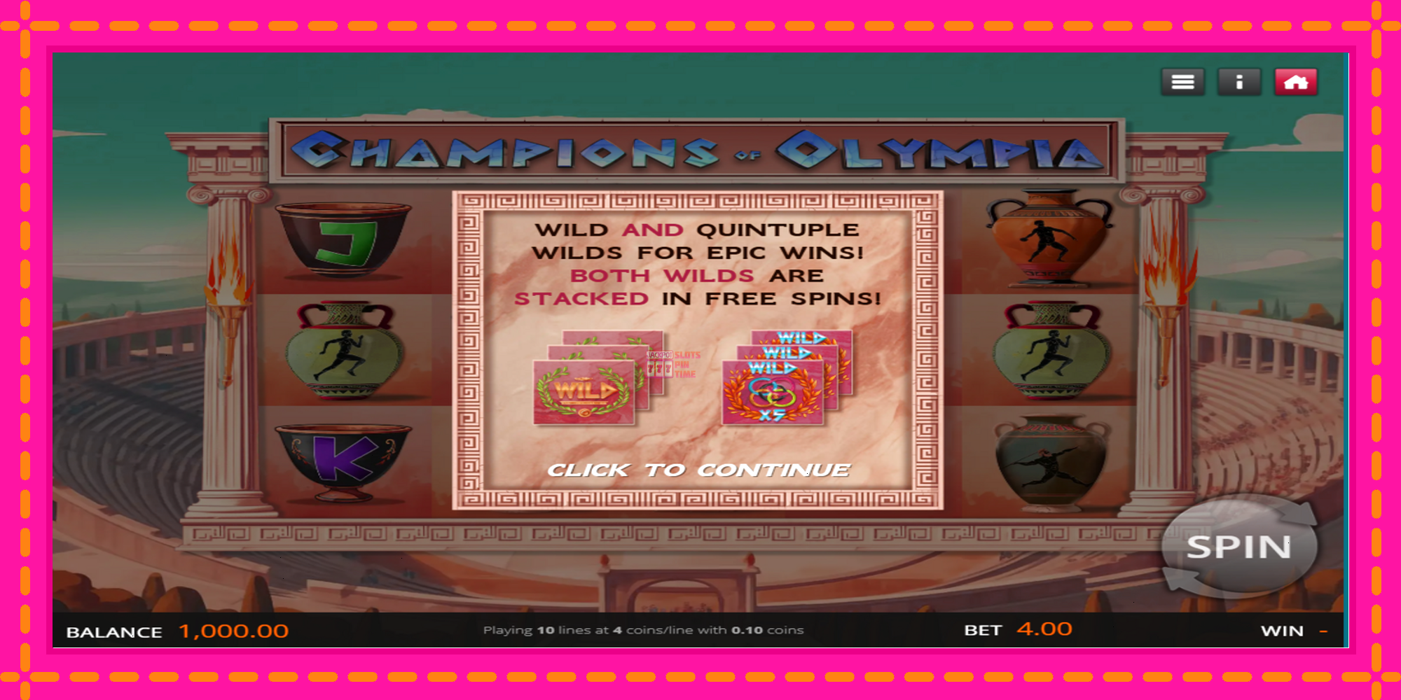 Slot machine Champions of Olympia gratuitamente, immagine 1