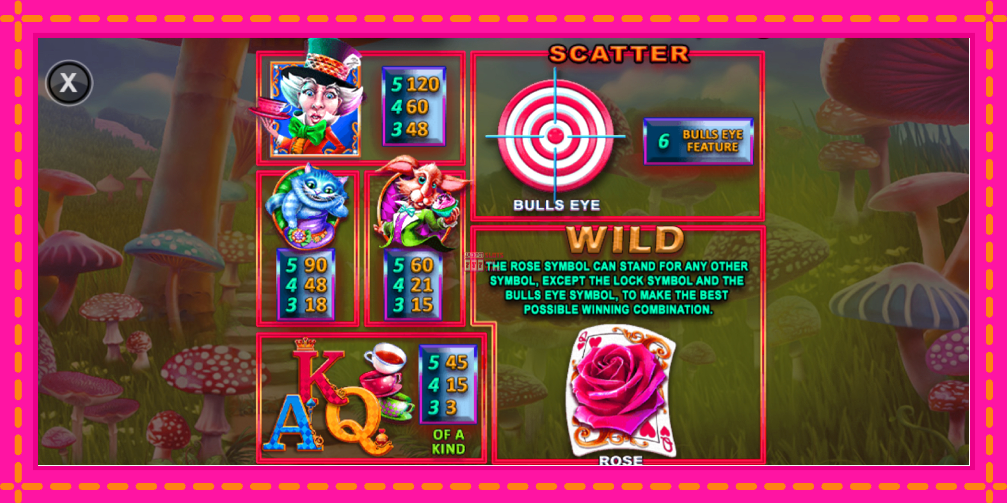 Slot machine Bulls Eye Alice gratuitamente, immagine 5