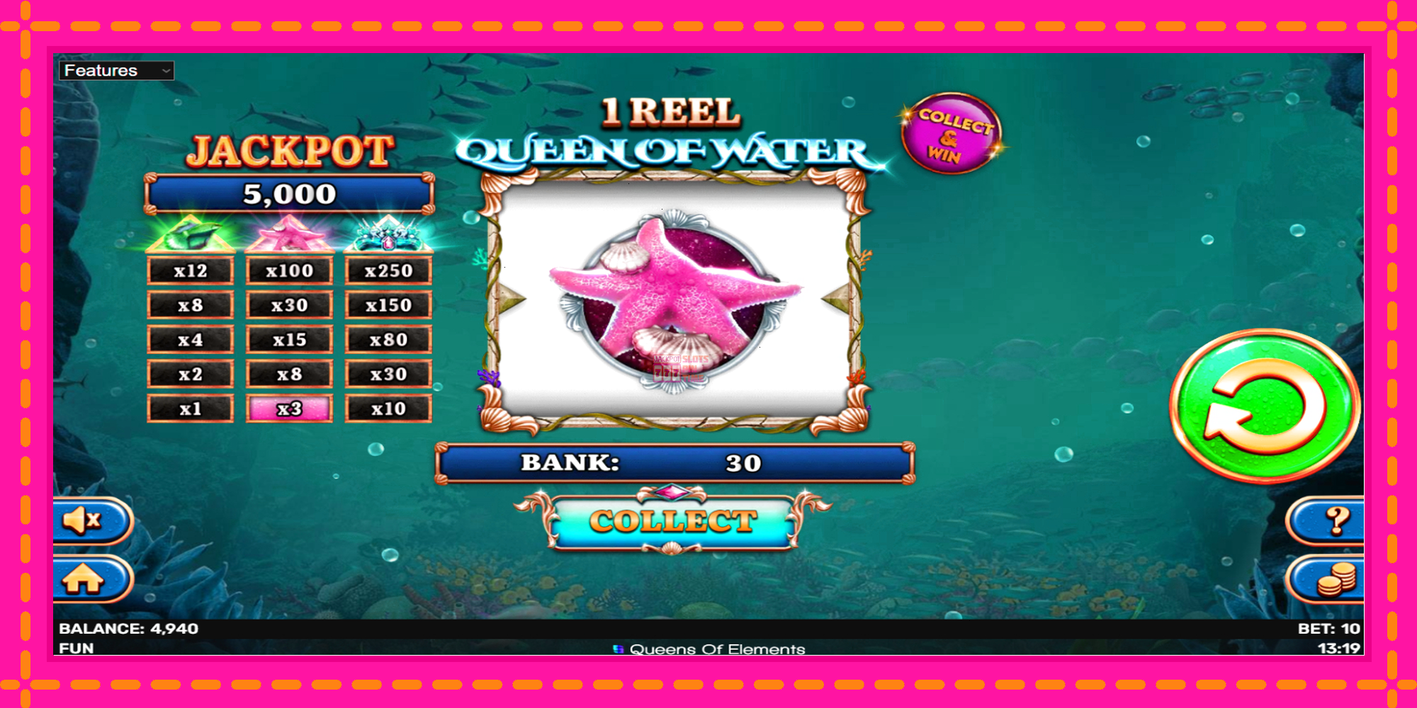 Slot machine 1 Reel Queen of Water gratuitamente, immagine 3