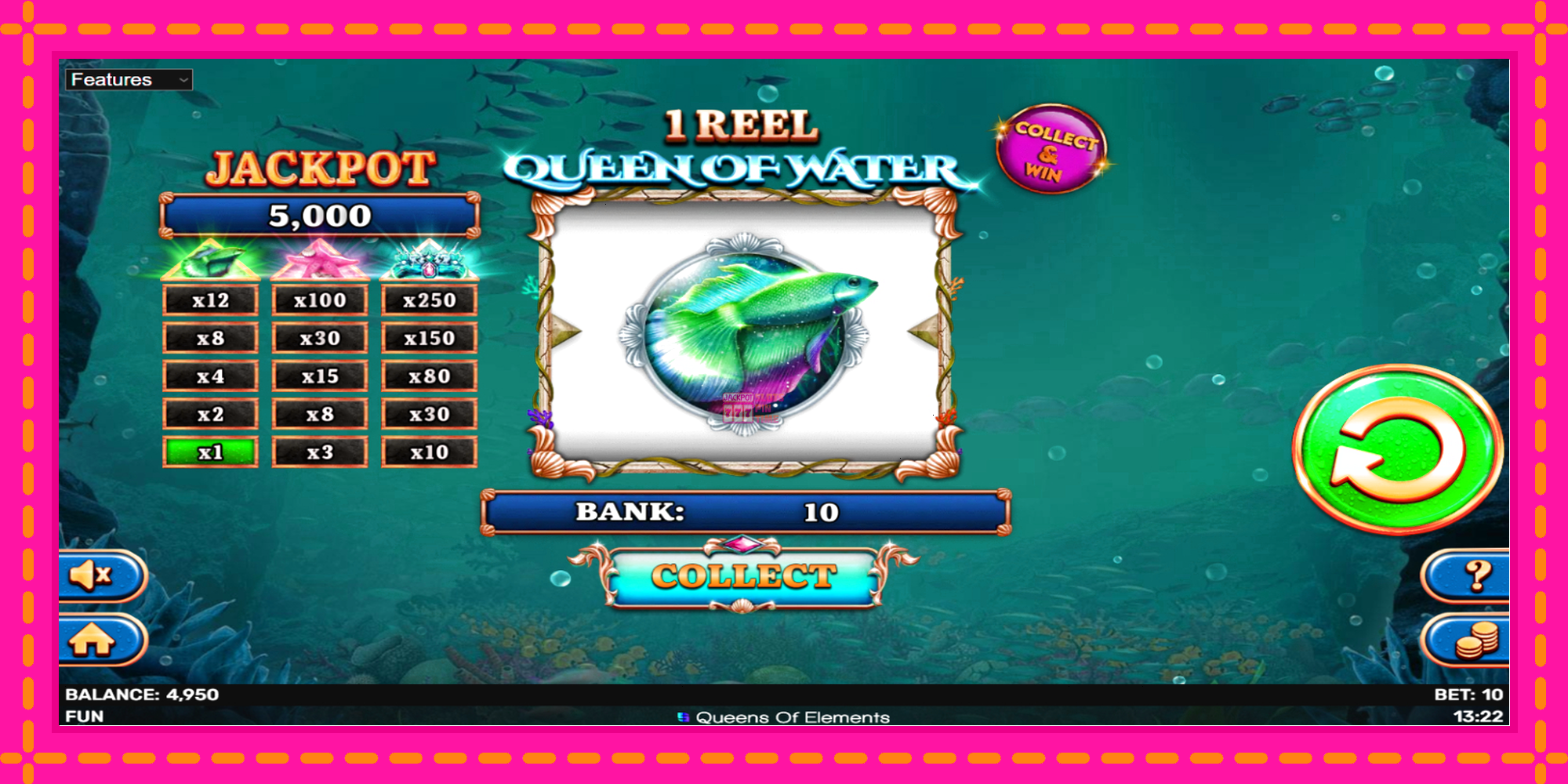 Slot machine 1 Reel Queen of Water gratuitamente, immagine 4