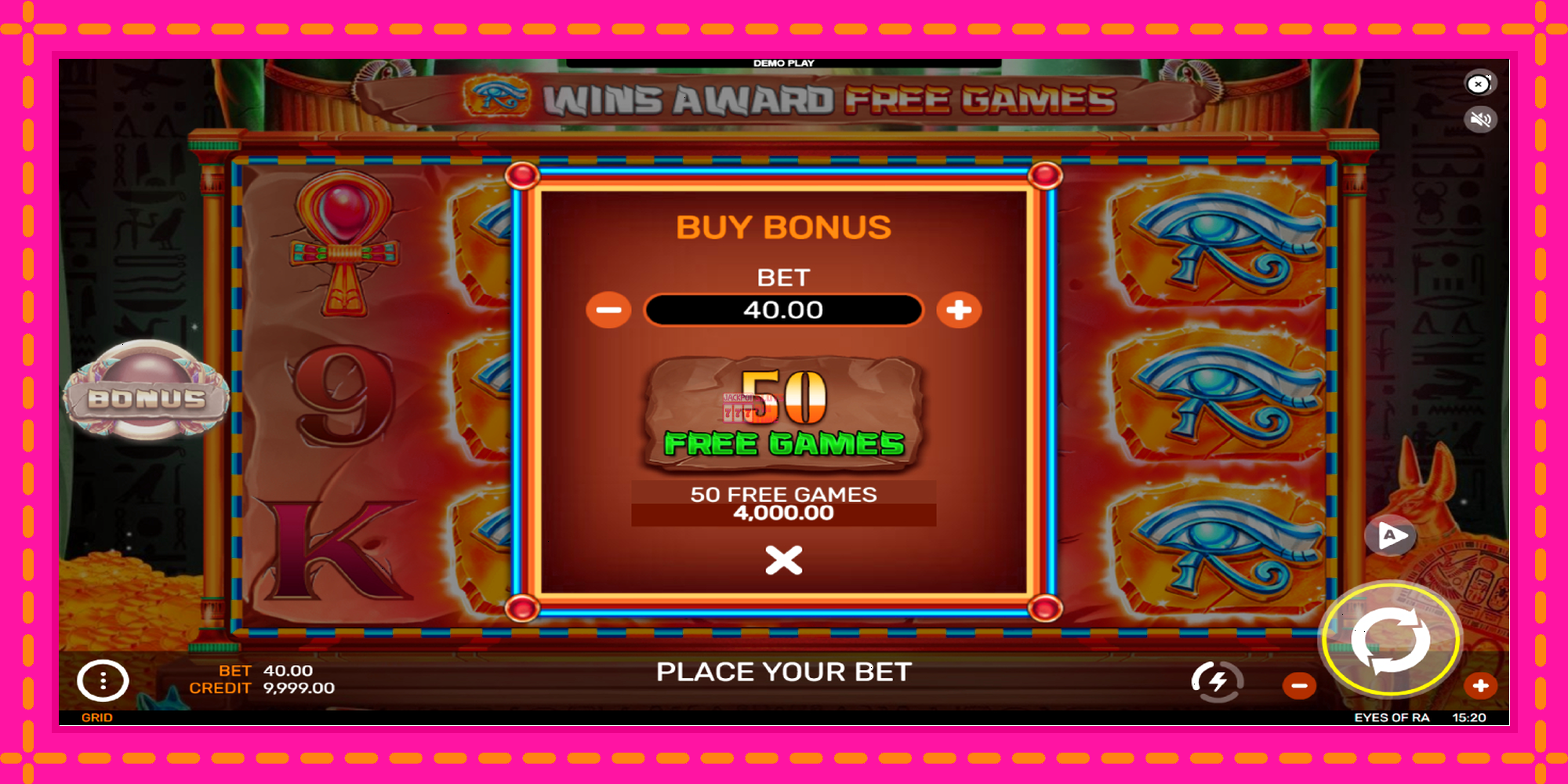 Slot machine Eyes of Ra gratuitamente, immagine 3