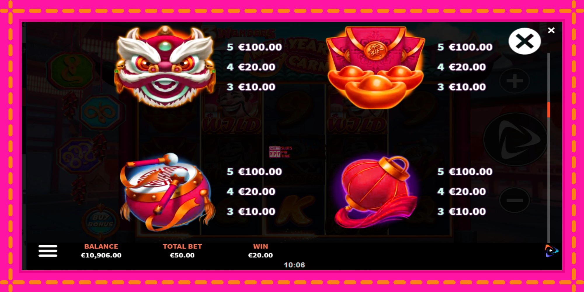 Slot machine 3 Wonders New Year Carnival gratuitamente, immagine 6